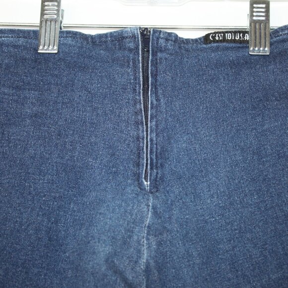 VTG C'EST TOI USA YOUTH GIRLS DENIM JEANS SZ 5 BACK ZIP FLAT FRONT BLUE 90's - Picture 11 of 14